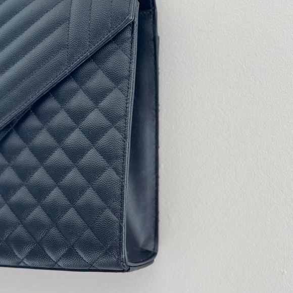 YSL Triquilt Large Envelope Bag Noir - Picture 7 of 11